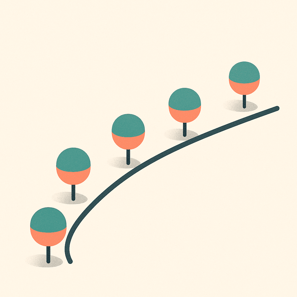 Illustration of milestone markers progressing from 2026 to 2030, representing the staggered NCEA rollout
